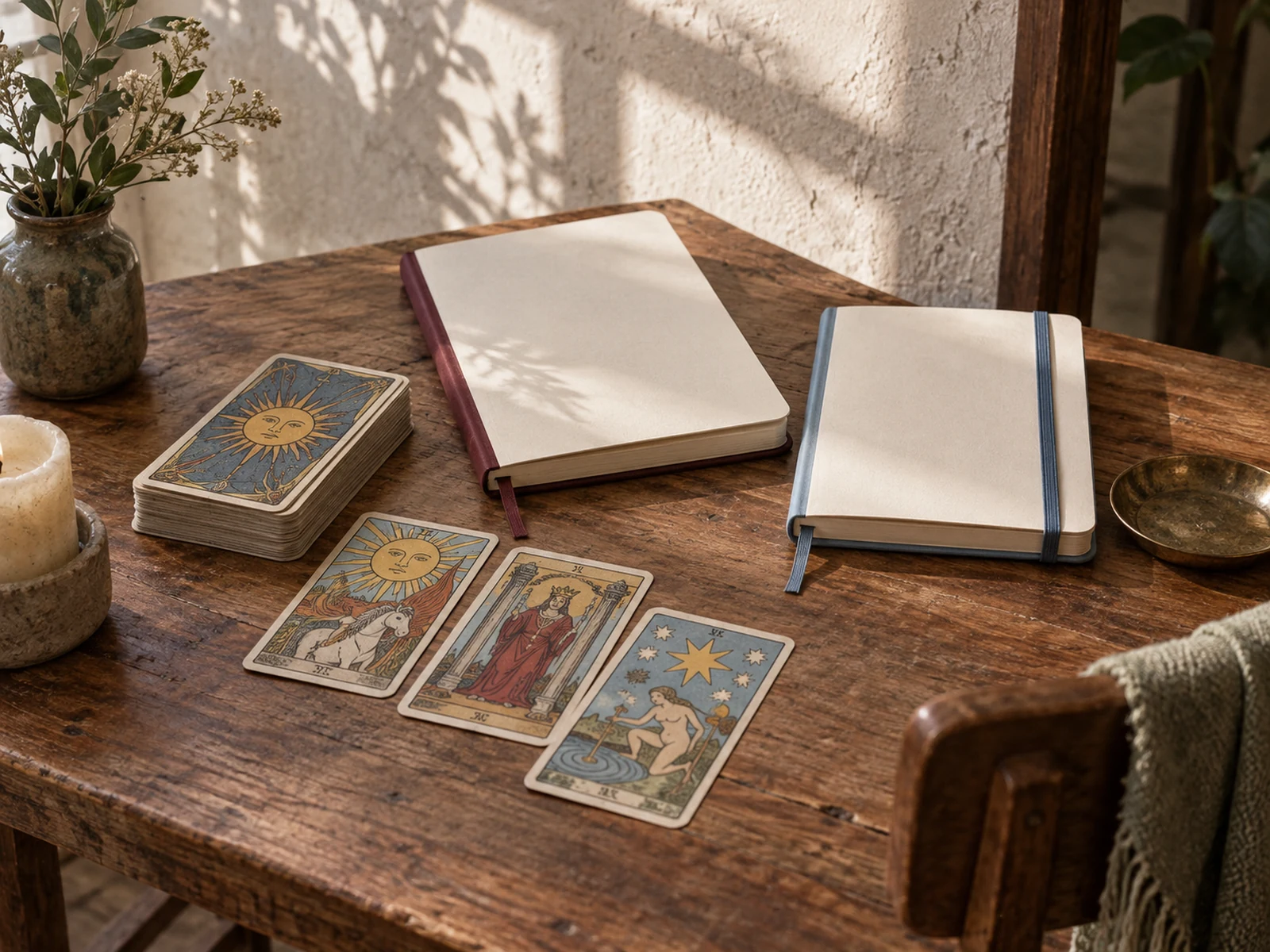 Escena de lectura de tarot para la guía online de Huancayo