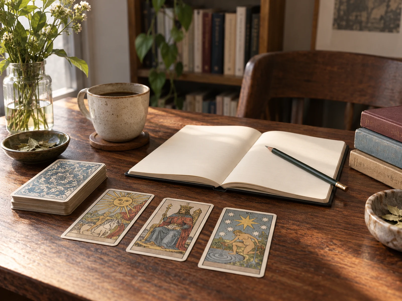 Escena de lectura de tarot para la guía online de Trujillo