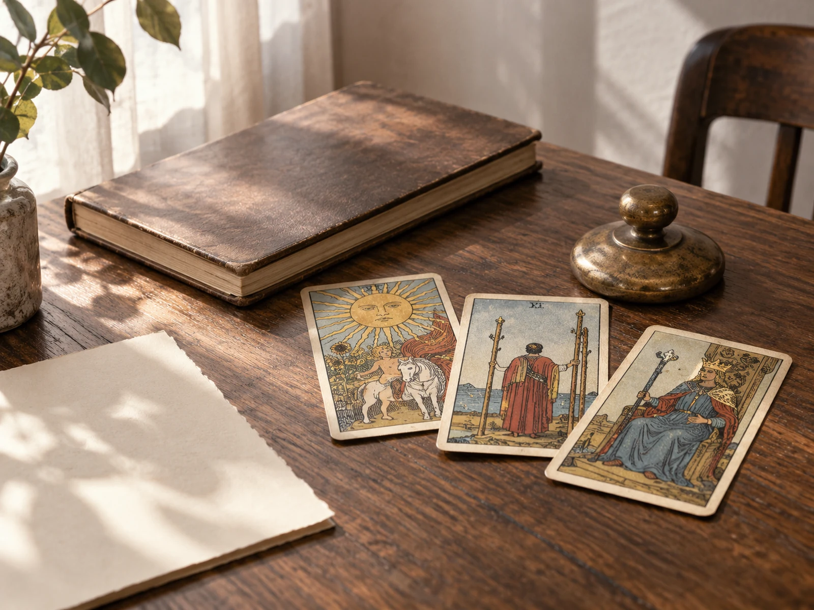 Composición de cartas y materiales cálidos para explorar dinero