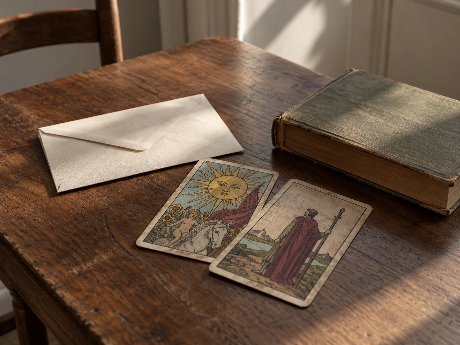 Composición de cartas y materiales cálidos para explorar ex